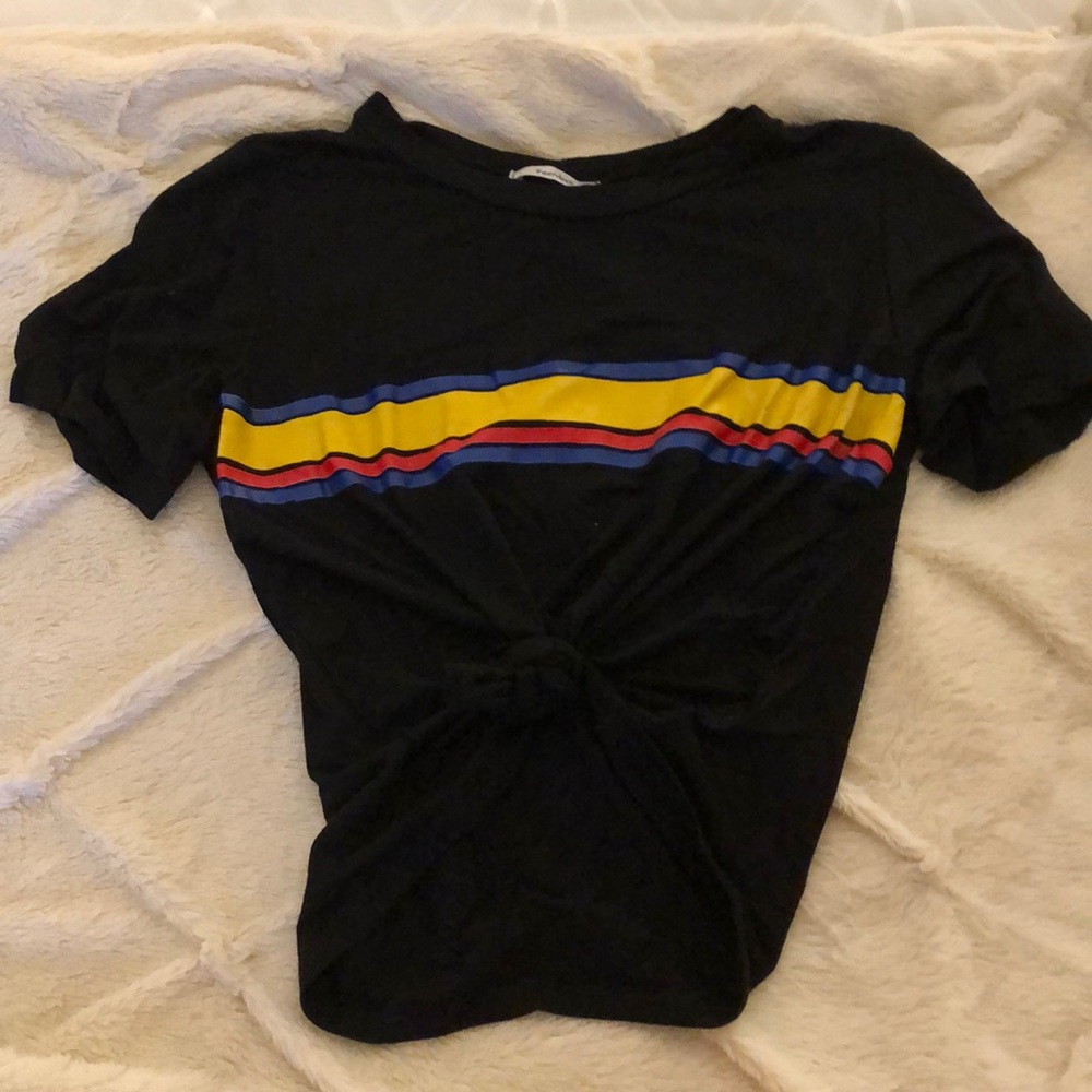 black with stripes t-shirt